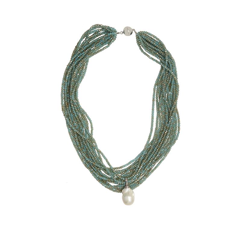 THE CRYSTAL NECKLACE IN TURQUOISE